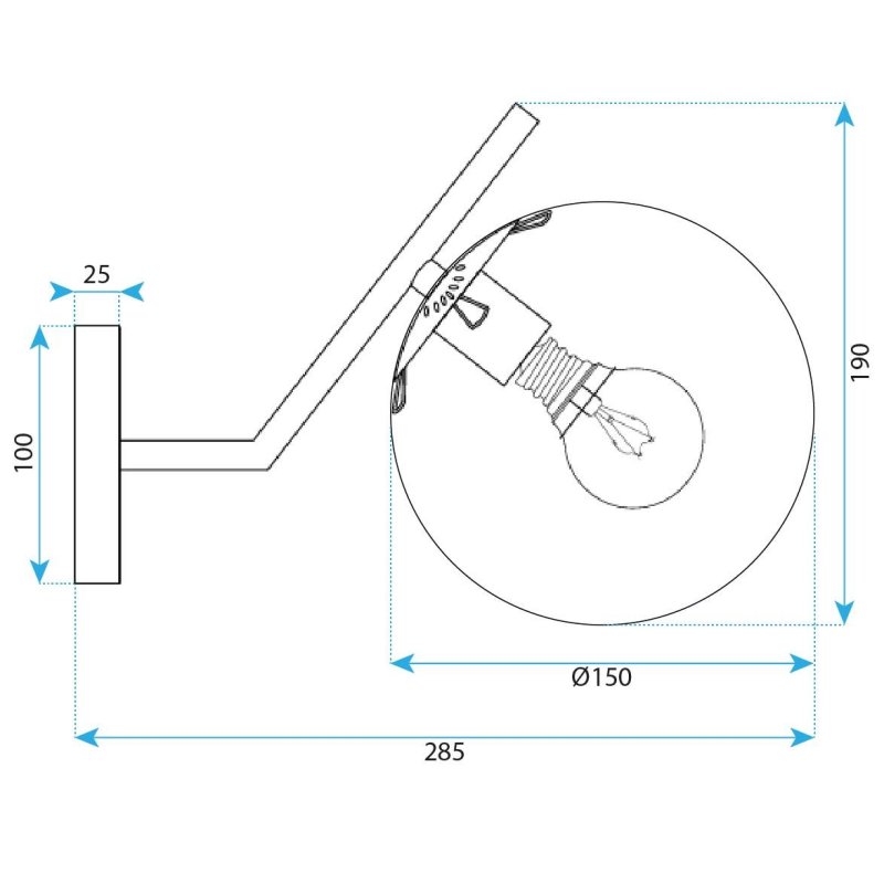 WALL LAMP TOOLIGHT G099-1W BLACK WHITE