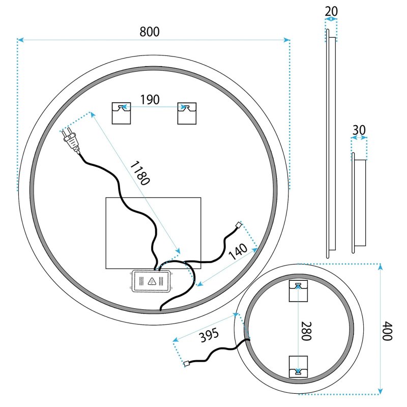 Mirror Rea R-8040 Led Transparent