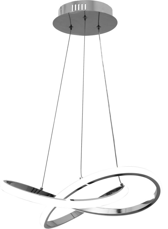 Pendant LED Lamp TOOLIGHT APP389-CP Modern Ring Chrome + remote control 1-light point 40W 44,5x44,5x9cm