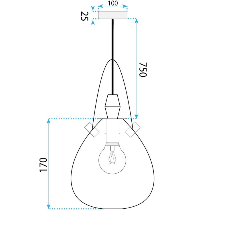 CEILING LAMP CHANDELIER TOOLIGHT APP1774-1CP BLACK