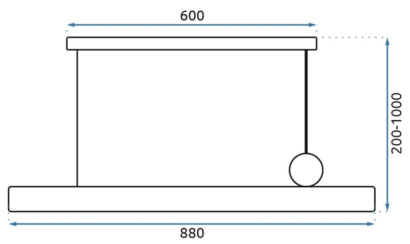 Pendant LED Lamp TOOLIGHT APP969-1CP 1-light point 17W 88x20-100cm