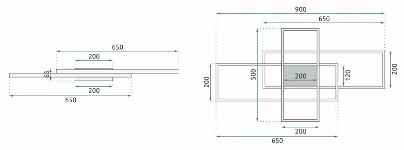 Ceiling LED Lamp Chandelier TOOLIGHT APP660 Modern White + Remote Control 3-light points 50x90Cm