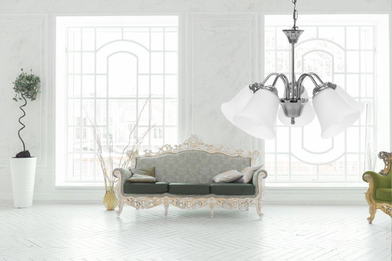 Pendant Lamp TOOLIGHT APP960-5CP Vintage Chrome 5-light points E27 54x36cm