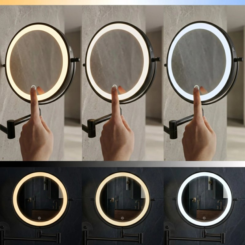 MIRROR REA GLOW BLACK LED