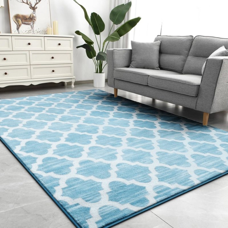 PLUSH CARPET CLOVER BLUE 1.40*2.00