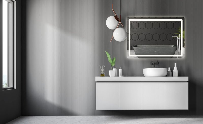 Bathroom LED Mirror REA P10407 80x60cm