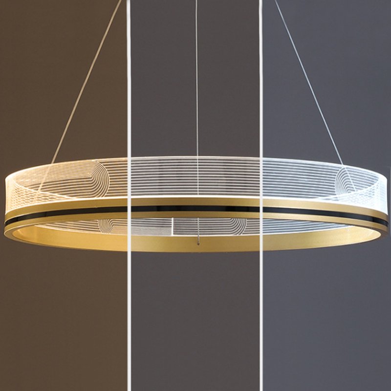 Pendant LED Lamp TOOLIGHT APP1190-CP 60cm Gold Metal Plastic