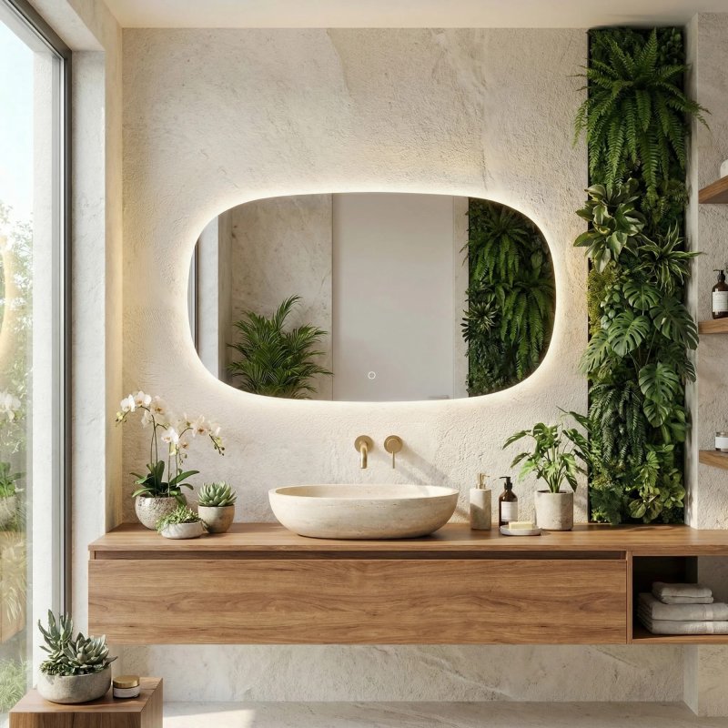 Mirror Rea Top-4 100X60 Led Transparent