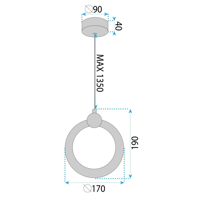 LED PENDANT LAMP TOOLIGHT LHJ101-1CP 130 GOLD, ROSE GOLD