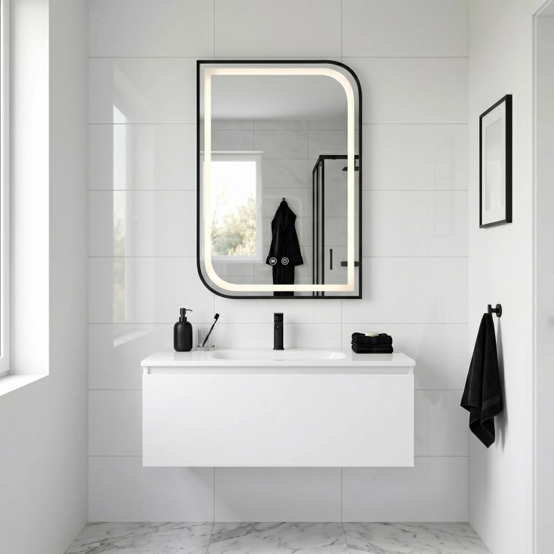 Mirror Rea Zone 70X50 Led Black