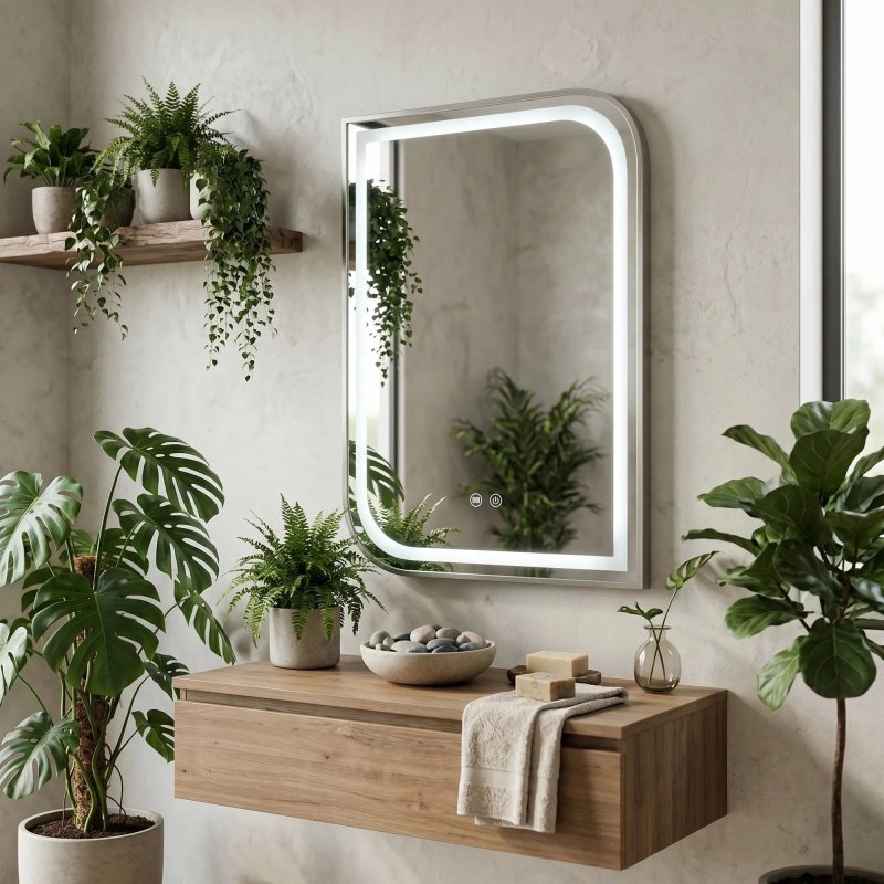 Mirror Rea Zone 70X50 Led Brush Nickel