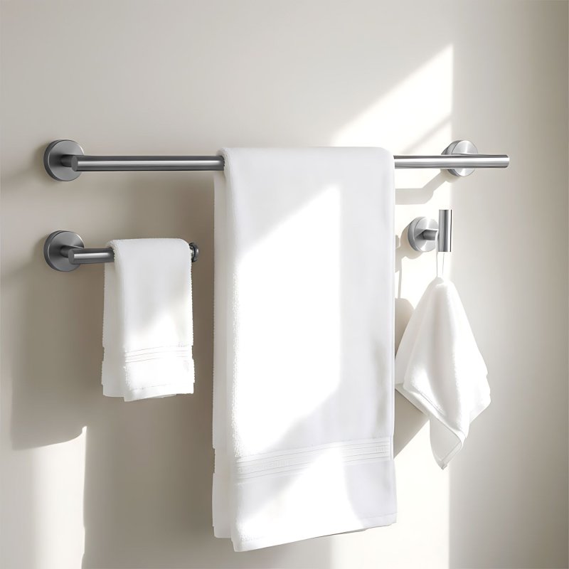 Set Of Bathroom Hangers Rea Ari Brush Nickel