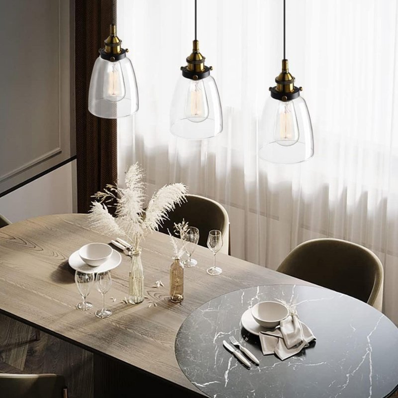 Pendant Lamp TOOLIGHT APP048-1CP GreenO D Black Transparent Metal Glass E27