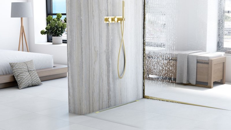 Linear drainage Rea Neo Ultra Slim Mirror Gold Pro 70