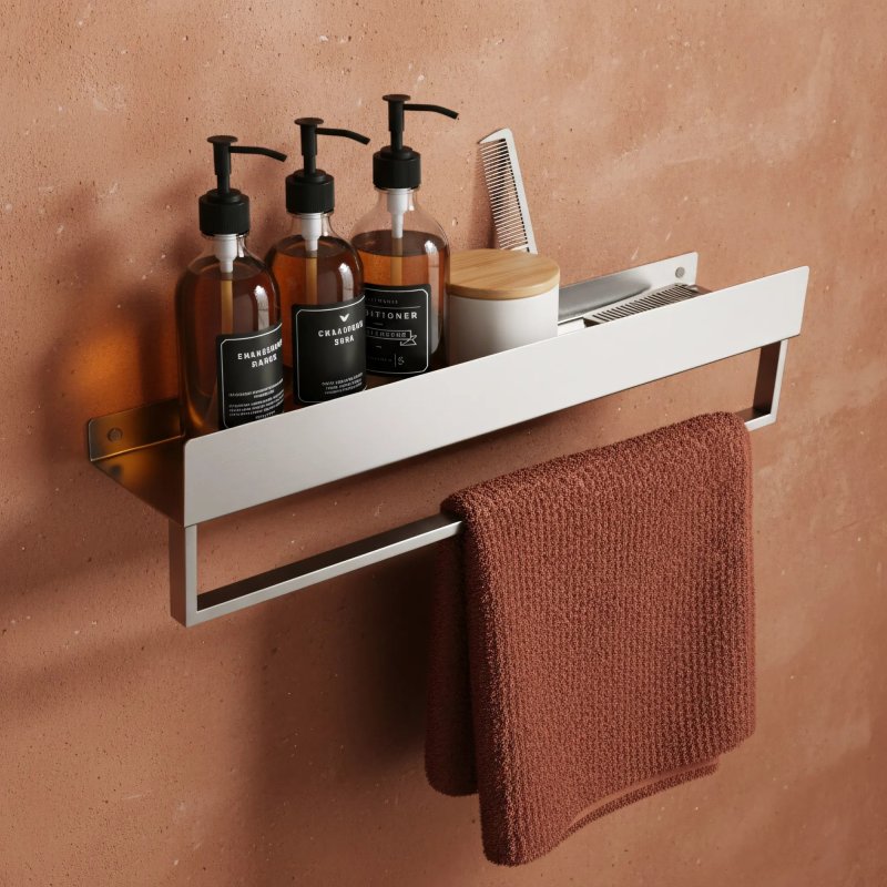 BATHROOM SHELF REA SF01-450 45CM BRUSH STEEL