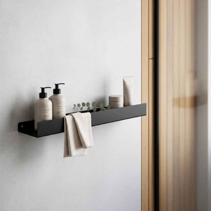Bathroom Shelf Sf04 60Cm Black Matt