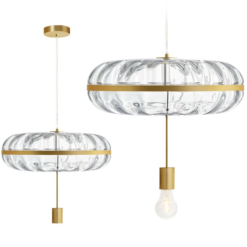 Pendant Lamp TOOLIGHT APP1102-C Gold Transparent Glass E27 1-light point