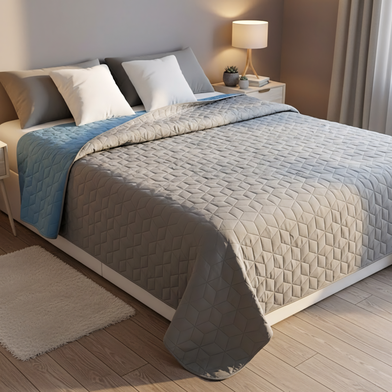 bedspread quilted Diamante L.Grey / Blue