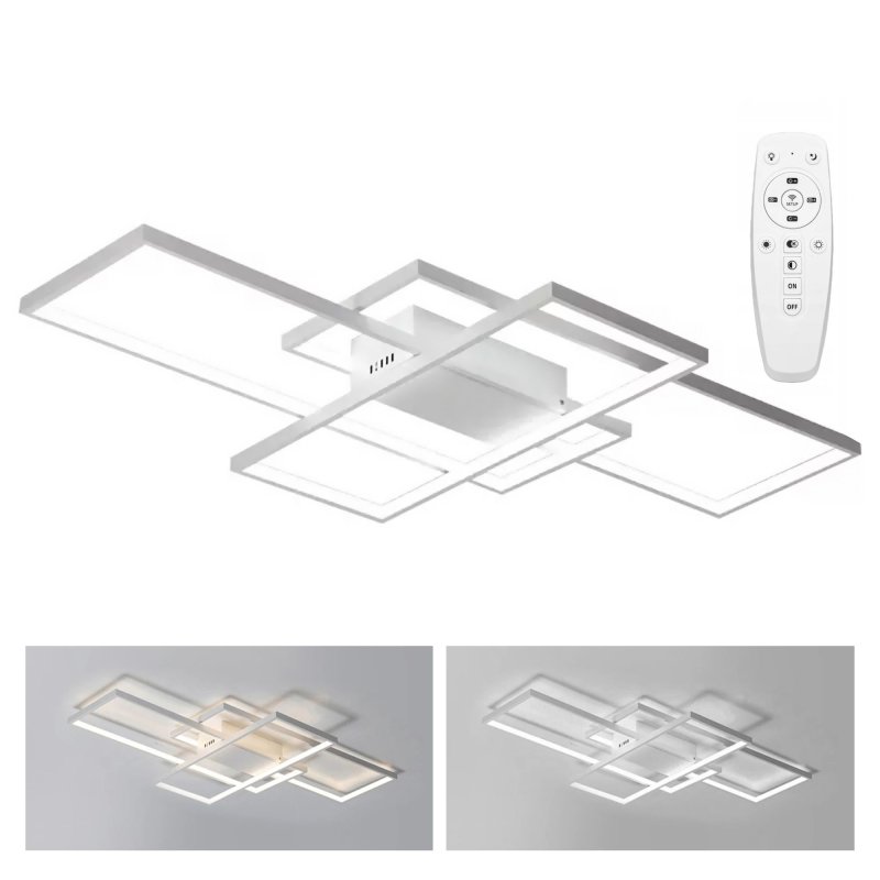 Ceiling LED Lamp Chandelier TOOLIGHT APP660 Modern White + Remote Control 3-light points 50x90Cm