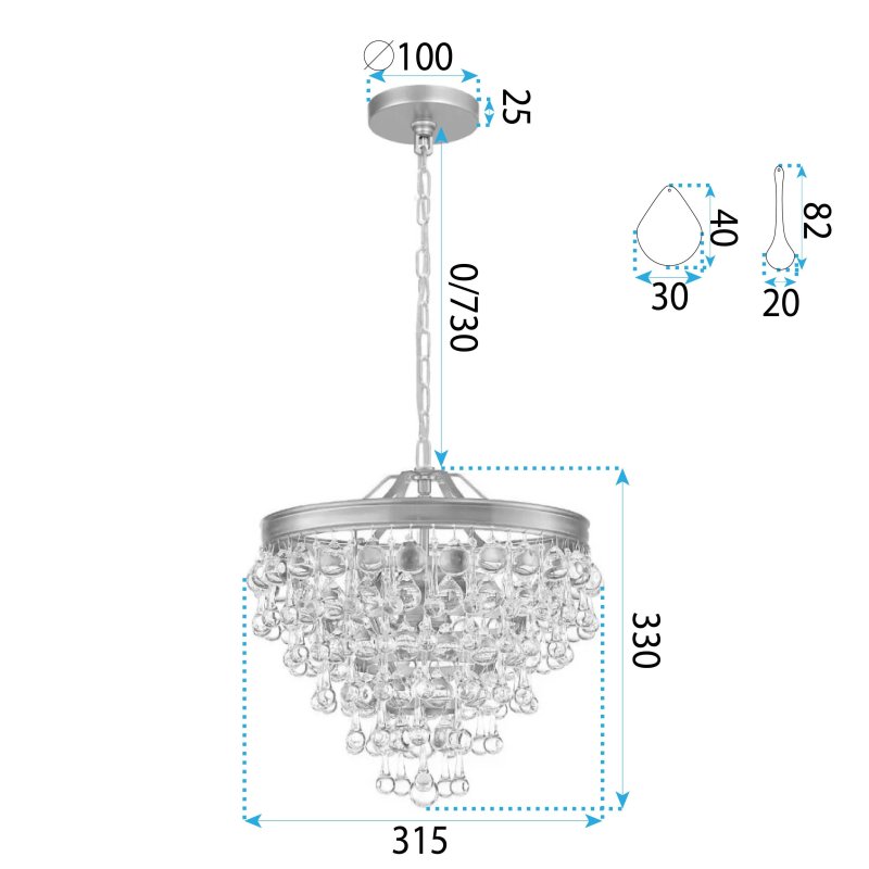 CEILING LAMP CHANDELIER TOOLIGHT APP1621-3CP GOLD