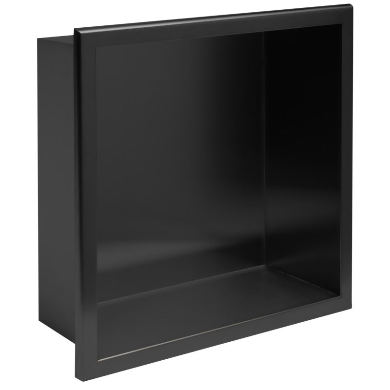 Built-in Stainless Steel Bathroom Shelf 30X30 Black Matt