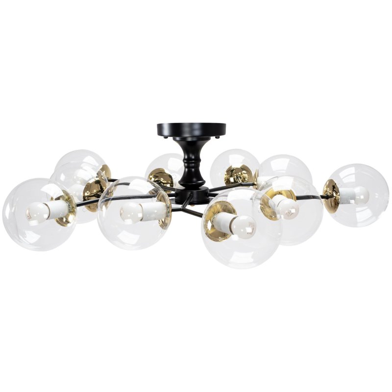 Chandelier Toolight APP1136-10C Black Gold Glass Balls E27 10-light points