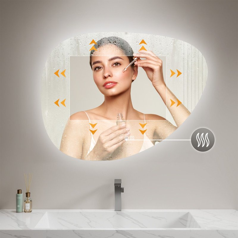 MIRROR REA LED H142 86X63CM TRANSPARENT