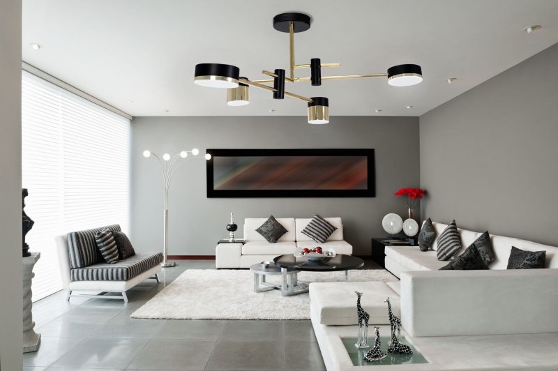 Pendant LED Lamp TOOLIGHT APP1001-4C Black Gold 4-light points 30W 68x68x31cm