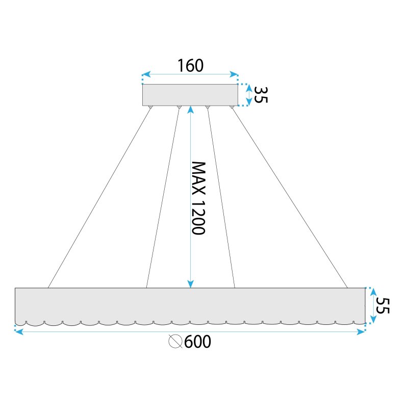 CEILING LAMP CHANDELIER TOOLIGHT MS019-CP ROSE GOLD 60CM