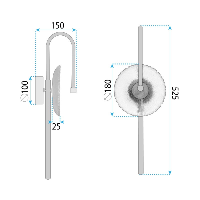 LED WALL LAMP TOOLIGHT LHJ072-W 5 BRUSHED GOLD