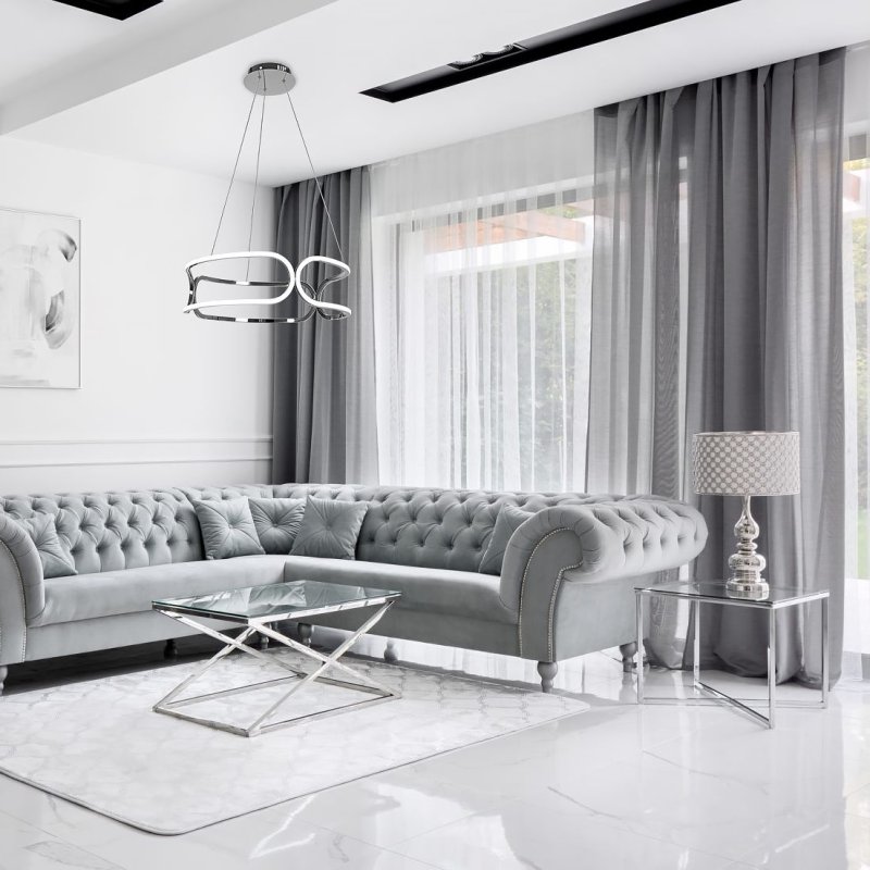 Pendant LED Lamp TOOLIGHT APP792-CP Chrome + remote control 3-light points 90 W 56x56x18-108cm