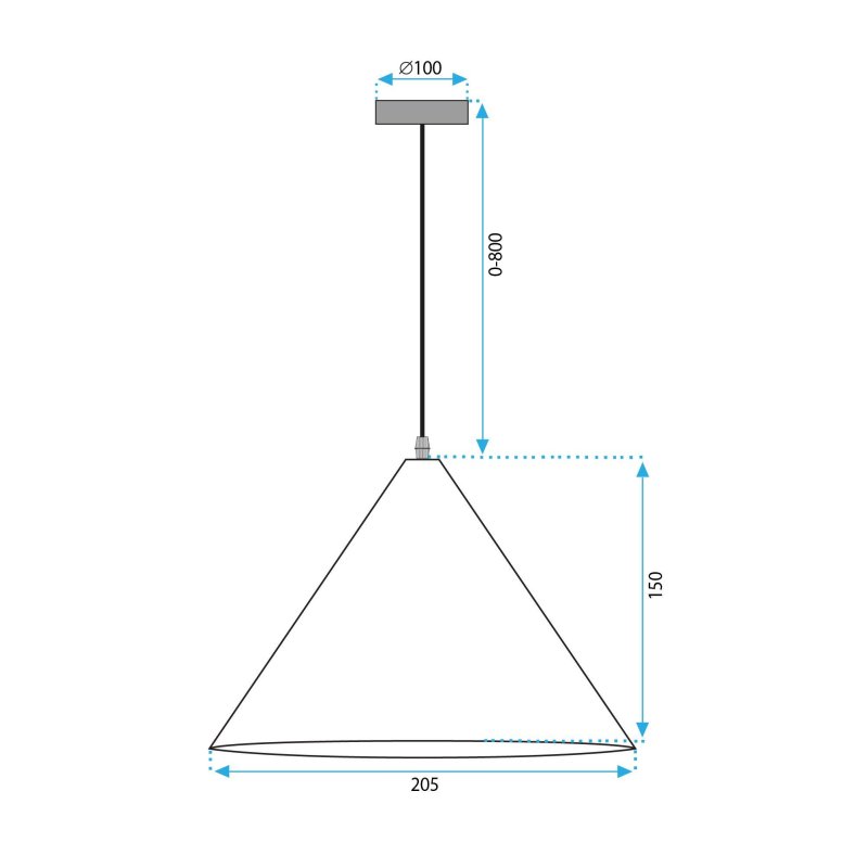 Pendant Lamp TOOLIGHT APP1443-1CP Dark Wood Cone E27
