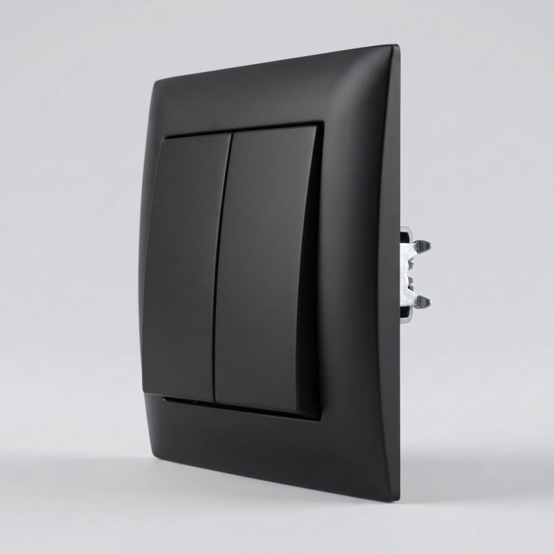 Toolight Double Switch With Frame Oste Jnh007-w Black