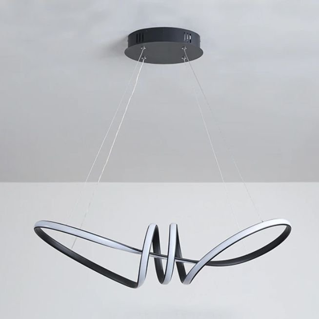 Pendant LED Lamp TOOLIGHT APP823-CP Modern Black + remote control 1-light point 70 W 73x25cm