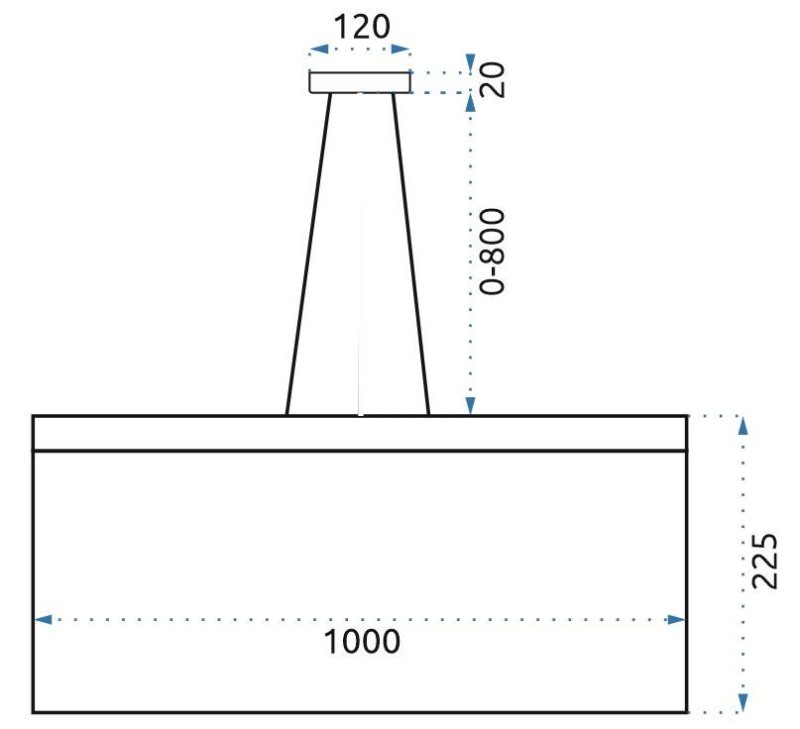 Pendant LED Lamp TOOLIGHT APP891-CP CHAIN 1-light point 38 W 22,5x100cm