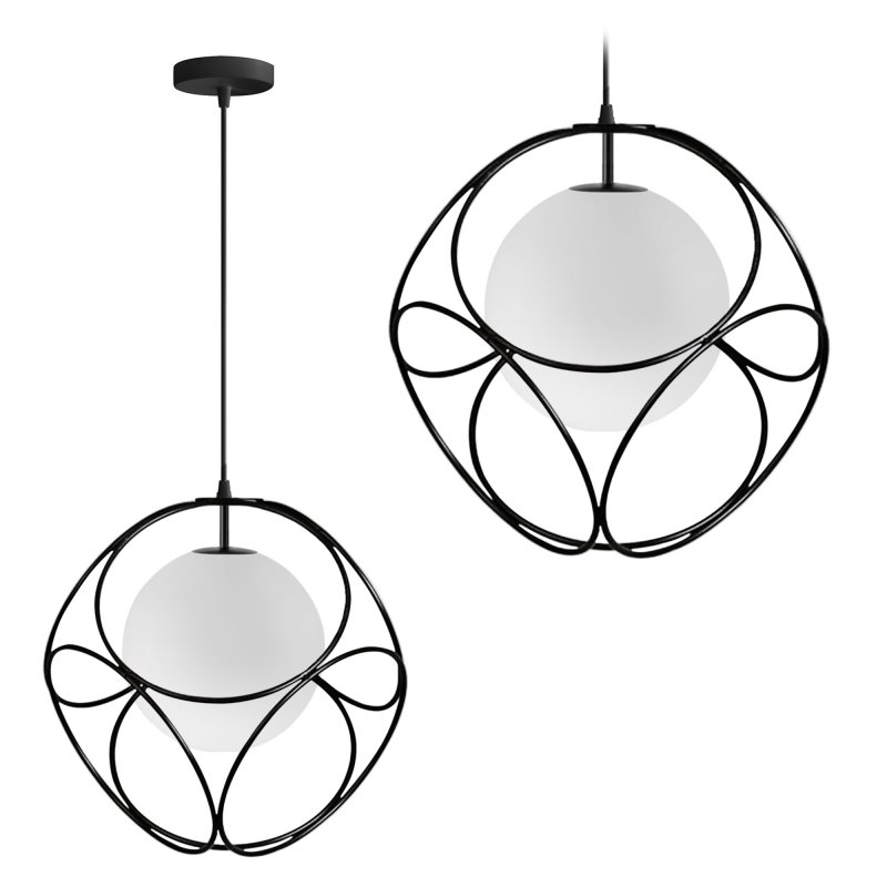 Pendant Lamp TOOLIGHT APP1019-1CP Black 1-light point E27 34x34cm