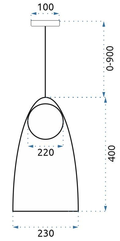 Pendant Lamp TOOLIGHT APP1029-1CP Round 1-light point G9 23x23x40-130cm