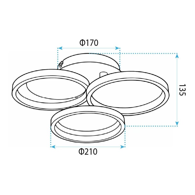 Ceiling Lamp Toolight App1919-C Black Led Black