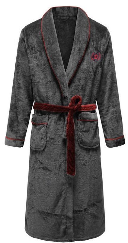 Bathrobe Roger Grey Red Men XL
