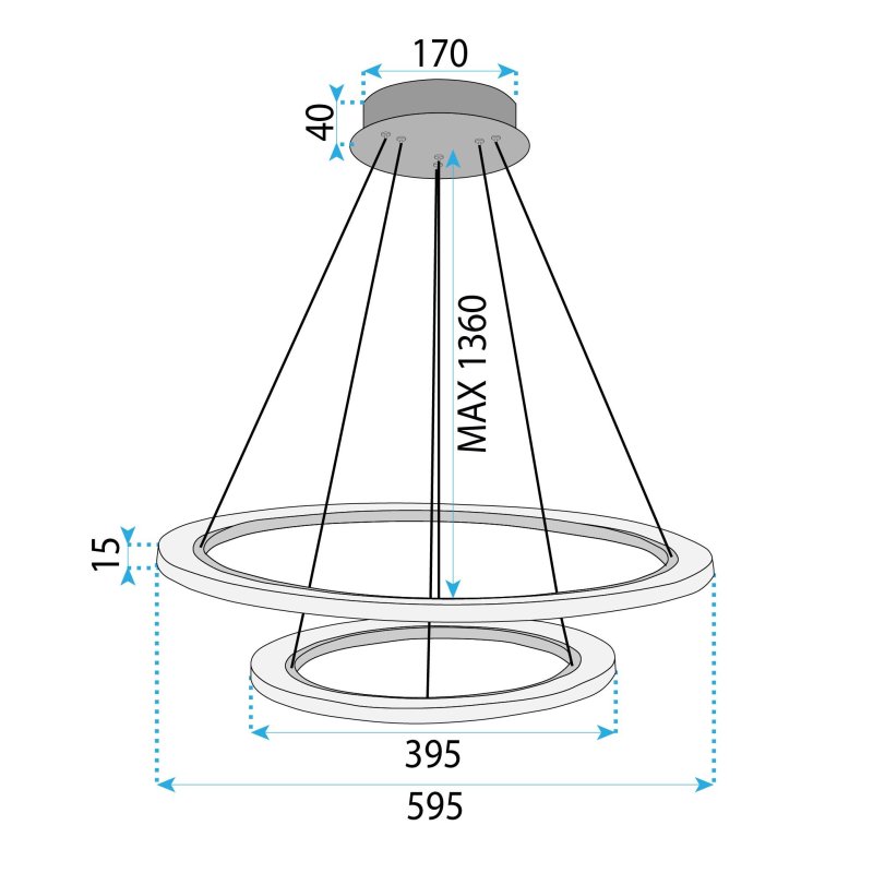 PENDANT CEILING LAMP TOOLIGHT LHJ045-CP2 BRUSH NICKEL