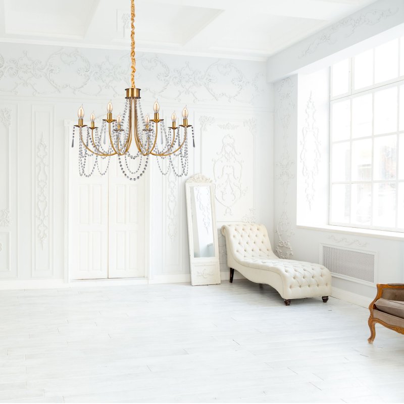 Chandelier Toolight APP765-6CP Crystal Gold Candles 6-light points E14 60x60x42-112cm