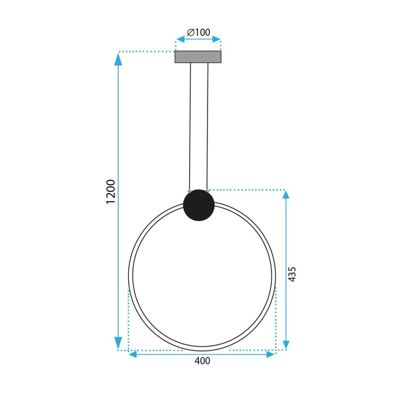 Pendant LED Lamp TOOLIGHT APP1395-CP Black 40cm