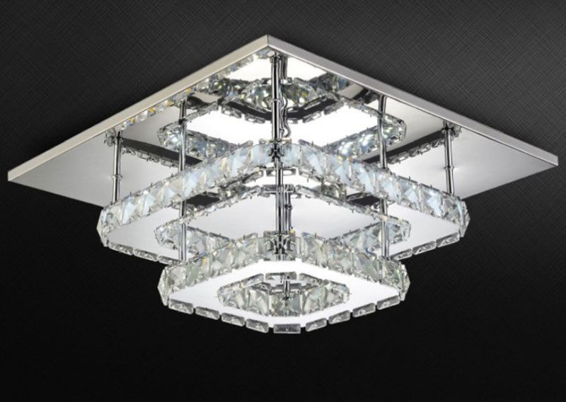 Ceiling LED Lamp Chandelier TOOLIGHT APP410-C Mirror Metal Cristal Square