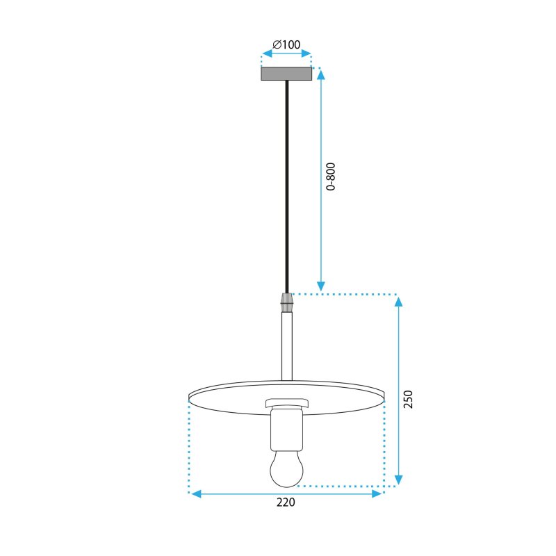 Pendant Lamp TOOLIGHT APP1181-1CP FLAT Gold Metal E27 1-light point