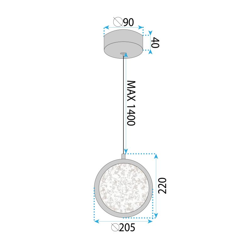 CRYSTAL LED PENDANT LAMP TOOLIGHT LHJ100-1CP 22,5 GOLD