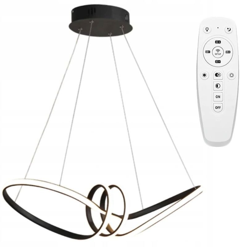Pendant LED Lamp TOOLIGHT APP823-CP Modern Black + remote control 1-light point 70 W 73x25cm