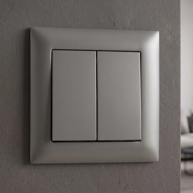 Toolight Double Switch With Frame Oste Jnh007-w Grey