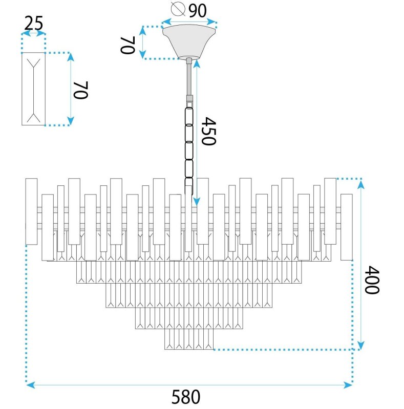CEILING LAMP CHANDELIER TOOLIGHT G052-CP GOLD