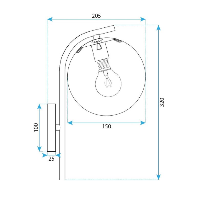 WALL LAMP TOOLIGHT G104-1W GOLD WHITE