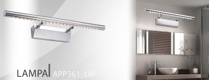 Bathroom Wall LED Light TOOLIGHT APP361-1W Chrome 5W 40cm